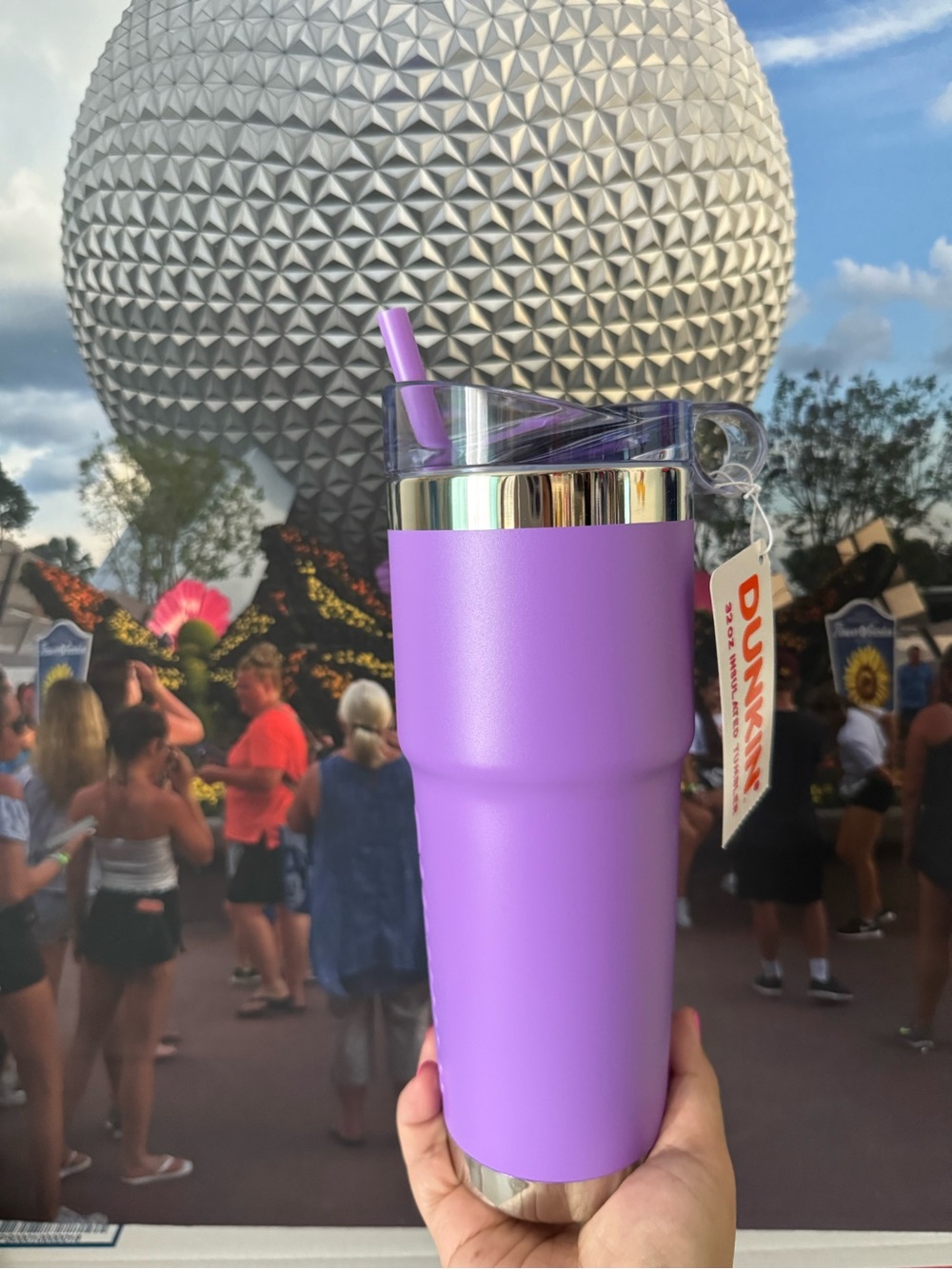 Dunkin® Purple Insulated Travel Tumbler with Straw